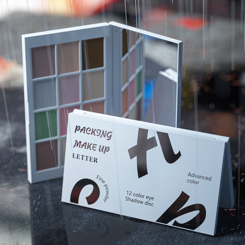 Случай теней для век АБС 1.3г*12 порошка брови 12 цветов восхитительный эстетический с упаковкой косметики зеркала